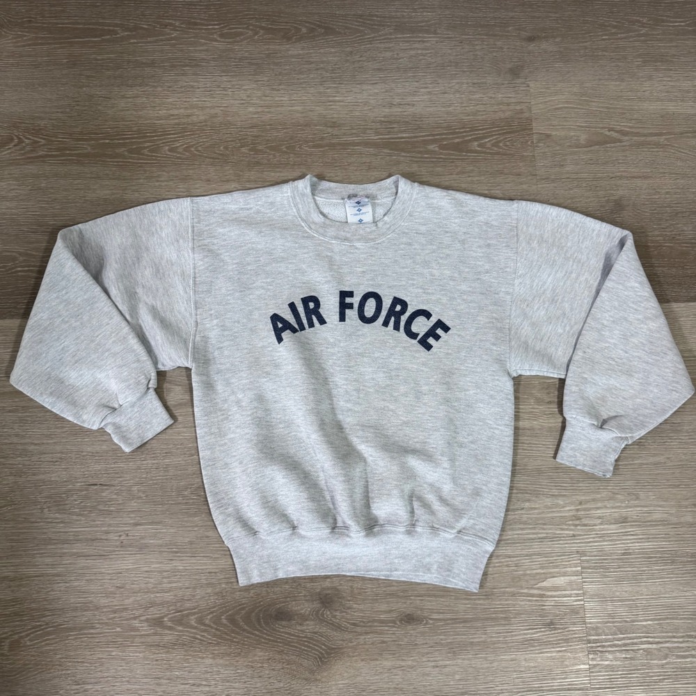 Vintage Air Force Sweatshirt Unisex Small Gray Crewneck Made in USA Military